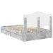 Cadru de pat cu sertar Gri din beton 135 x 190 cm Lemn compozit - WALTI WALTI