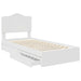 Cadru de pat cu sertar Alb 75 x 190 cm Lemn compozit - WALTI WALTI