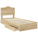 Cadru de pat cu sertar Stejar Sonoma 75 x 190 cm Lemn compozit - WALTI WALTI