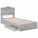 Cadru de pat cu sertar Gri Sonoma 75 x 190 cm Lemn compozit - WALTI WALTI
