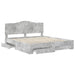 Cadru de pat cu sertar Gri din beton 200 x 200 cm Lemn compozit - WALTI WALTI