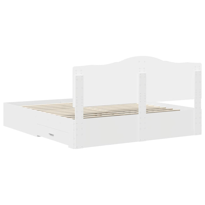 Cadru de pat cu headboard Alb 180 x 200 cm Lemn compozit - WALTI WALTI