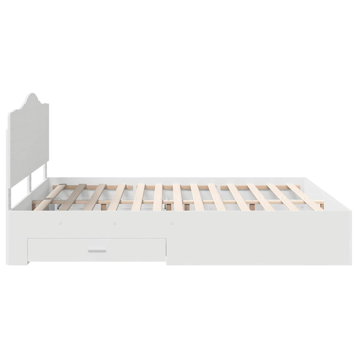 Cadru de pat cu headboard Alb 180 x 200 cm Lemn compozit - WALTI WALTI