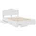 Cadru de pat cu headboard Alb 160 x 200 cm Lemn compozit - WALTI WALTI