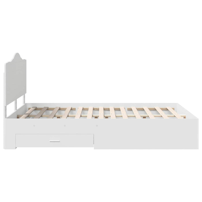 Cadru de pat cu headboard Alb 160 x 200 cm Lemn compozit - WALTI WALTI