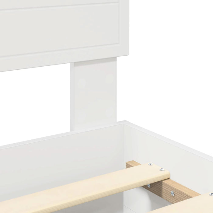 Cadru de pat cu headboard Alb 140 x 200 cm Lemn compozit - WALTI WALTI