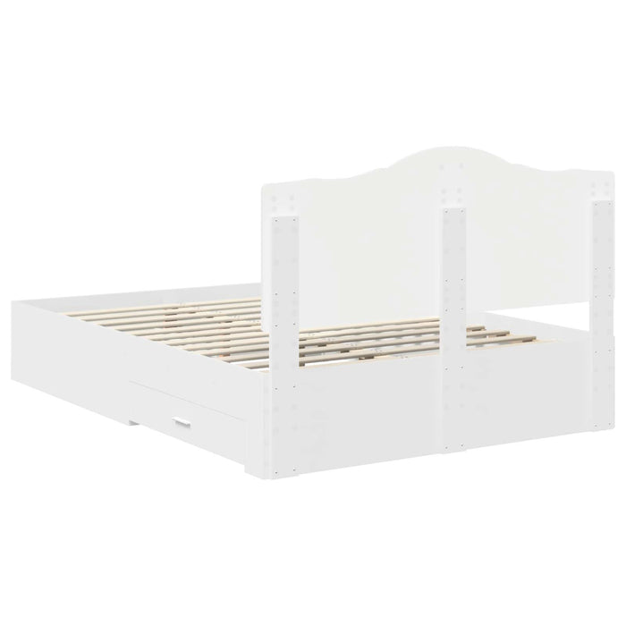 Cadru de pat cu headboard Alb 140 x 200 cm Lemn compozit - WALTI WALTI