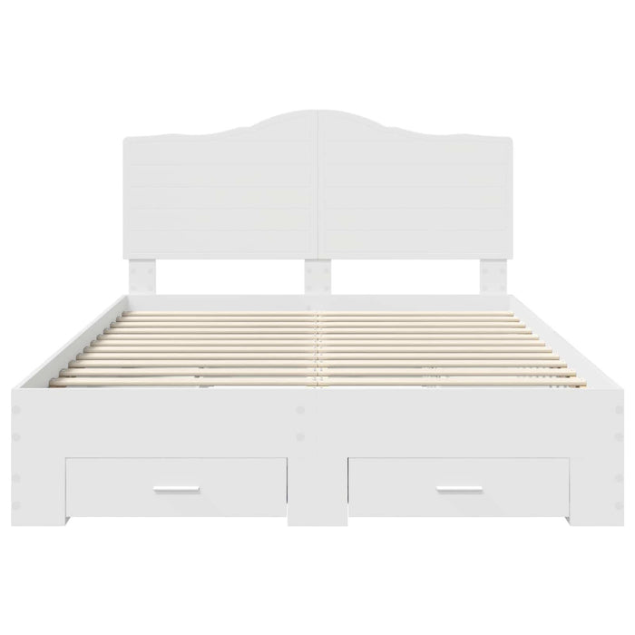 Cadru de pat cu headboard Alb 140 x 200 cm Lemn compozit - WALTI WALTI