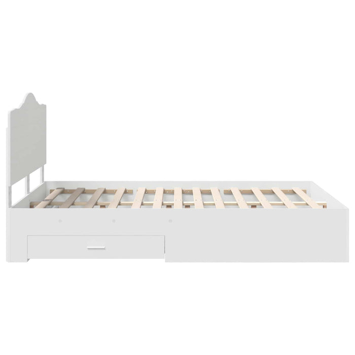 Cadru de pat cu headboard Alb 140 x 200 cm Lemn compozit - WALTI WALTI