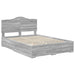 Cadru de pat cu headboard Gri Sonoma 140 x 200 cm Lemn compozit - WALTI WALTI