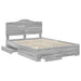Cadru de pat cu headboard Gri Sonoma 140 x 200 cm Lemn compozit - WALTI WALTI