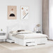 Cadru de pat cu headboard Alb 140 x 190 cm Lemn compozit - WALTI WALTI