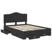 Cadru de pat cu headboard Negru 140 x 190 cm Lemn compozit - WALTI WALTI