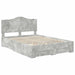 Cadru de pat cu sertar Gri din beton 140 x 190 cm Lemn compozit - WALTI WALTI