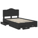 Cadru de pat cu headboard Negru 135 x 190 cm Lemn compozit - WALTI WALTI