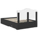 Cadru de pat cu headboard Negru 135 x 190 cm Lemn compozit - WALTI WALTI