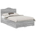 Cadru de pat cu headboard Gri Sonoma 120 x 200 cm Lemn compozit - WALTI WALTI