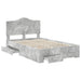 Cadru de pat cu sertar Gri din beton 120 x 190 cm Lemn compozit - WALTI WALTI