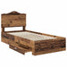 Cadru de pat cu headboard Lemn vechi 100 x 200 cm Lemn compozit - WALTI WALTI