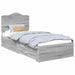 Cadru de pat cu headboard Gri Sonoma 90 x 200 cm Lemn compozit - WALTI WALTI