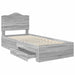 Cadru de pat cu headboard Gri Sonoma 90 x 200 cm Lemn compozit - WALTI WALTI
