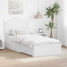 Cadru de pat cu headboard Alb 90 x 190 cm Lemn compozit - WALTI WALTI