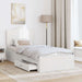 Cadru de pat cu headboard Alb 90 x 190 cm Lemn compozit - WALTI WALTI