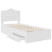 Cadru de pat cu headboard Alb 90 x 190 cm Lemn compozit - WALTI WALTI