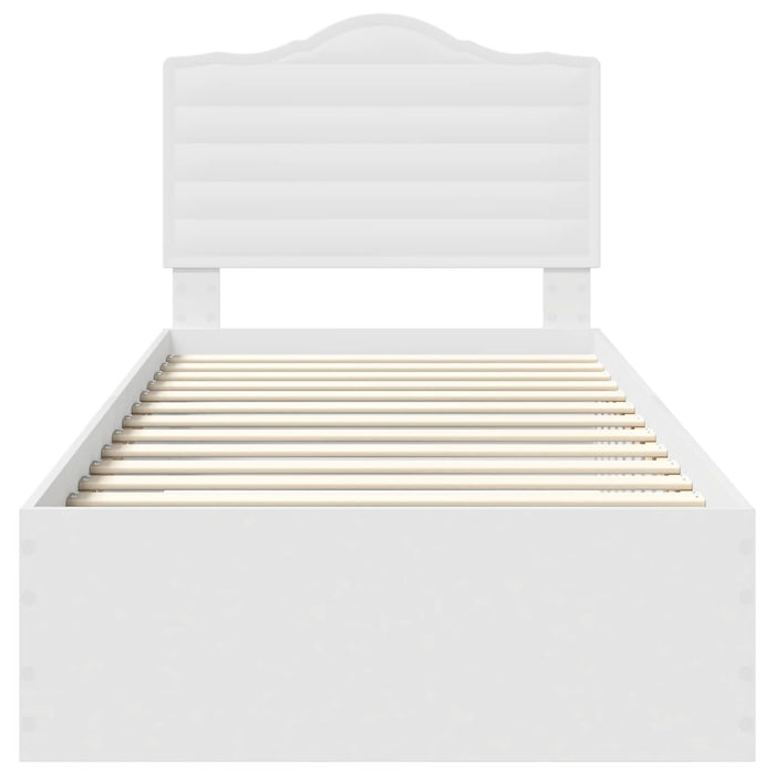 Cadru de pat cu headboard Alb 90 x 190 cm Lemn compozit - WALTI WALTI