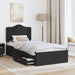 Cadru de pat cu headboard Negru 75 x 190 cm Lemn compozit - WALTI WALTI