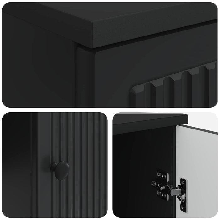Birou Negru Lemn prelucrat 142,5 x 50 x 75 cm - WALTI WALTI