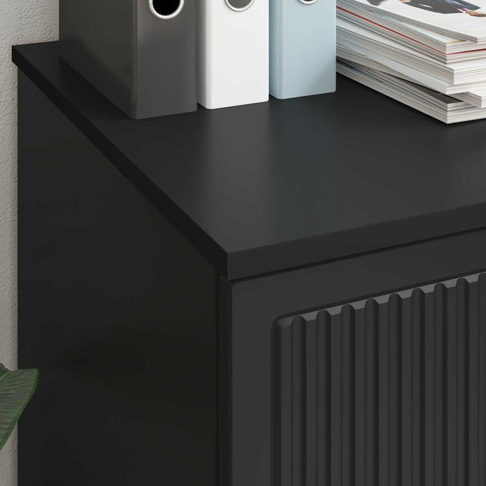 Birou Negru Lemn prelucrat 142,5 x 50 x 75 cm - WALTI WALTI