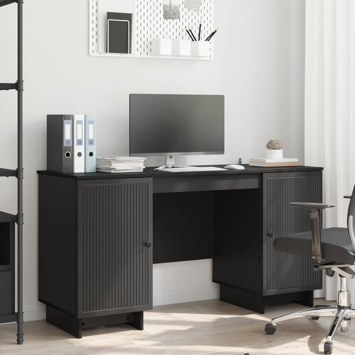 Birou Negru Lemn prelucrat 142,5 x 50 x 75 cm - WALTI WALTI