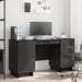 Birou Negru Lemn prelucrat 142,5 x 50 x 75 cm - WALTI WALTI
