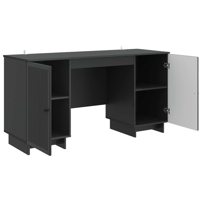 Birou Negru Lemn prelucrat 142,5 x 50 x 75 cm - WALTI WALTI