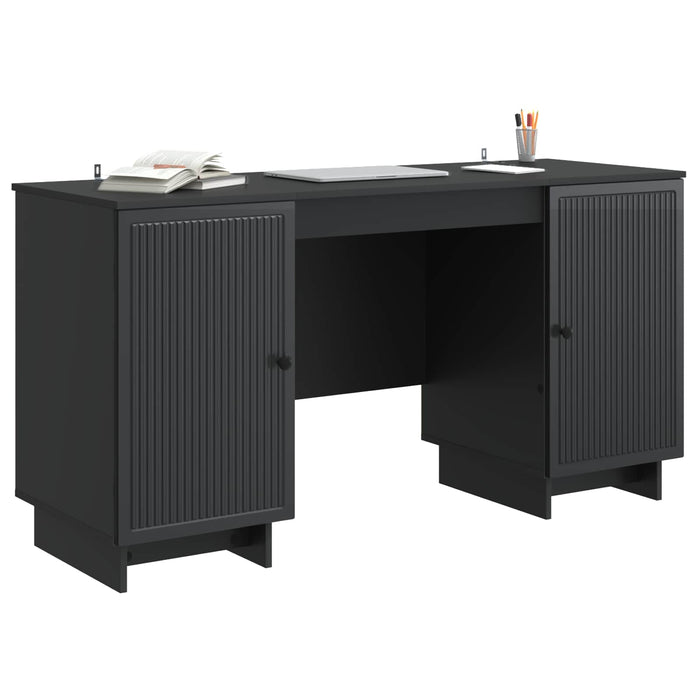 Birou Negru Lemn prelucrat 142,5 x 50 x 75 cm - WALTI WALTI