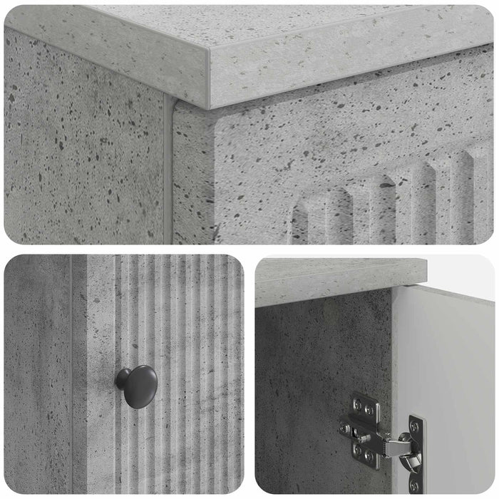 Birou Gri Beton Lemn prelucrat 142,5 x 50 x 75 cm - WALTI WALTI
