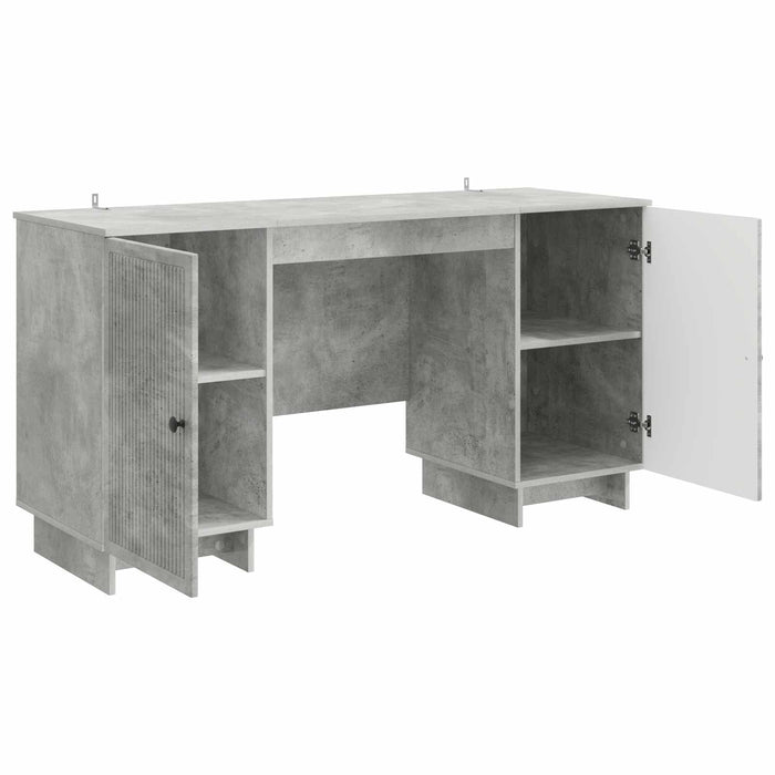 Birou Gri Beton Lemn prelucrat 142,5 x 50 x 75 cm - WALTI WALTI