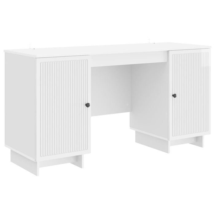 Birou Alb foarte lucios Lemn prelucrat 142,5 x 50 x 75 cm - WALTI WALTI