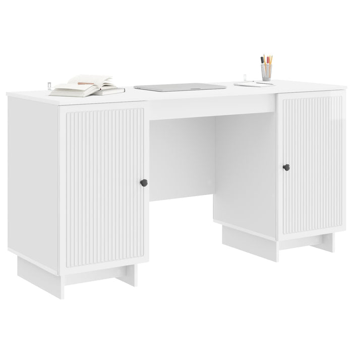 Birou Alb foarte lucios Lemn prelucrat 142,5 x 50 x 75 cm - WALTI WALTI