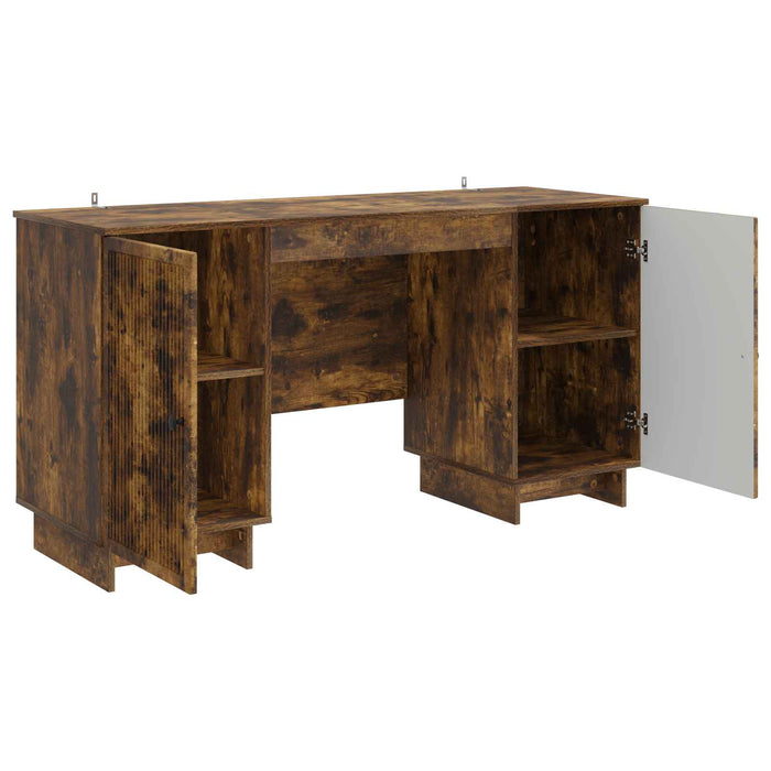 Birou Stejar fumuriu Lemn prelucrat 142,5 x 50 x 75 cm - WALTI WALTI