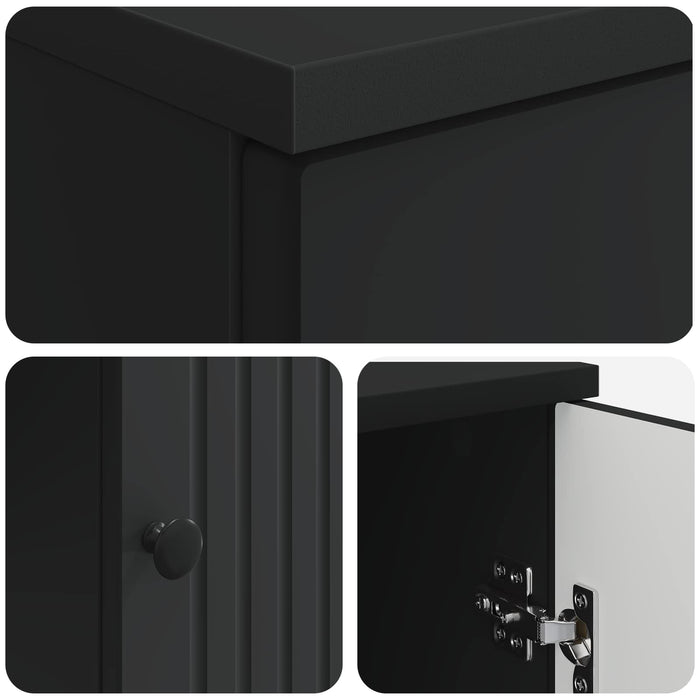 Birou cu raft cu ușă Negru 142,5 x 50 x 75 cm Lemn prelucrat - WALTI WALTI