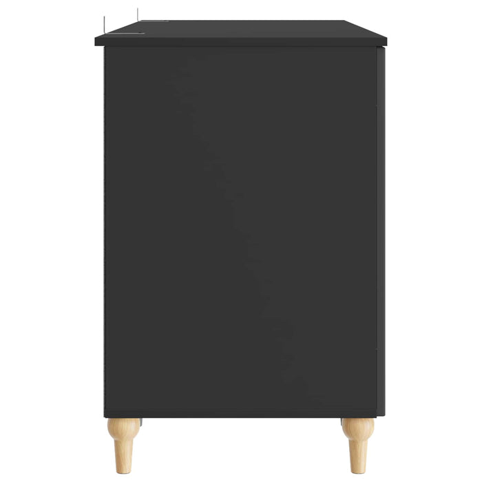 Birou cu raft cu ușă Negru 142,5 x 50 x 75 cm Lemn prelucrat - WALTI WALTI