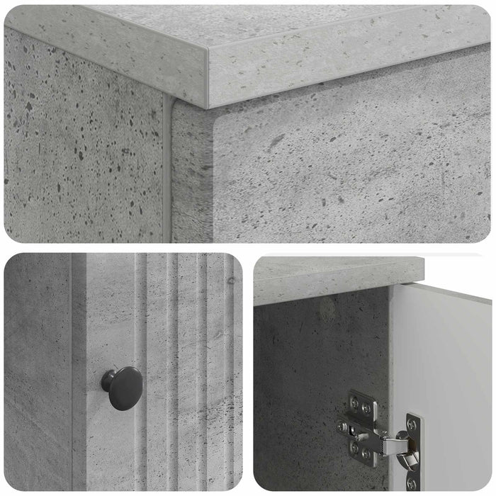 Birou cu raft Gri Beton 142,5 x 50 x 75 cm Lemn prelucrat - WALTI WALTI