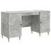 Birou cu raft Gri Beton 142,5 x 50 x 75 cm Lemn prelucrat - WALTI WALTI