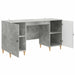 Birou cu raft Gri Beton 142,5 x 50 x 75 cm Lemn prelucrat - WALTI WALTI