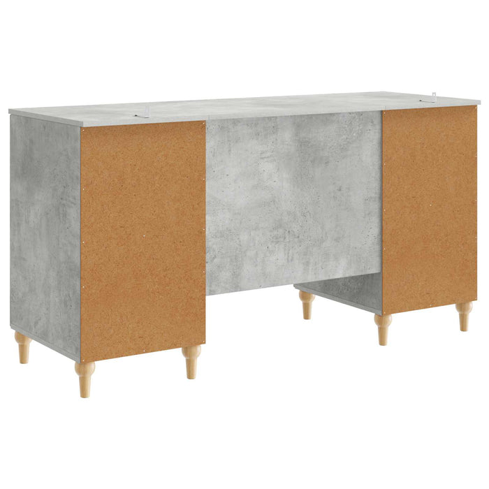 Birou cu raft Gri Beton 142,5 x 50 x 75 cm Lemn prelucrat - WALTI WALTI
