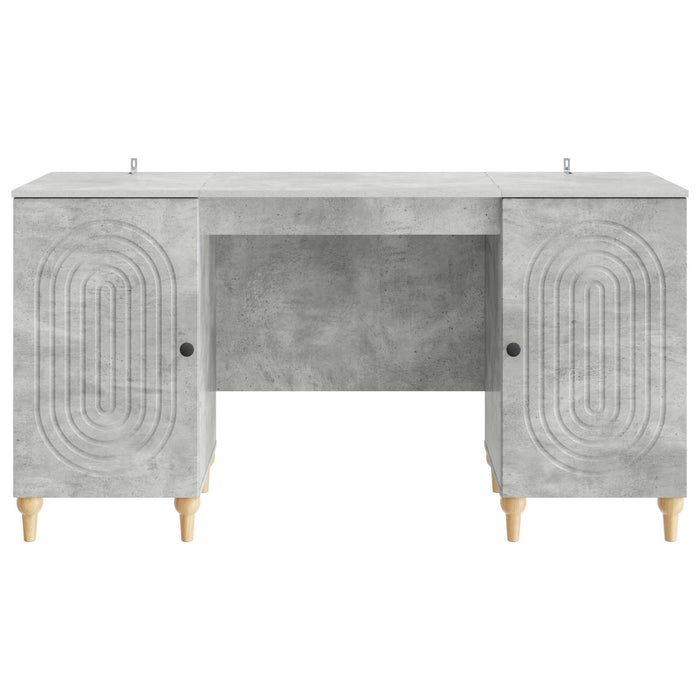 Birou cu raft Gri Beton 142,5 x 50 x 75 cm Lemn prelucrat - WALTI WALTI