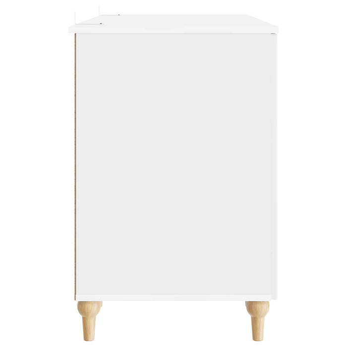 Birou cu raft Alb Lucios 142,5 x 50 x 75 cm Lemn prelucrat - WALTI WALTI