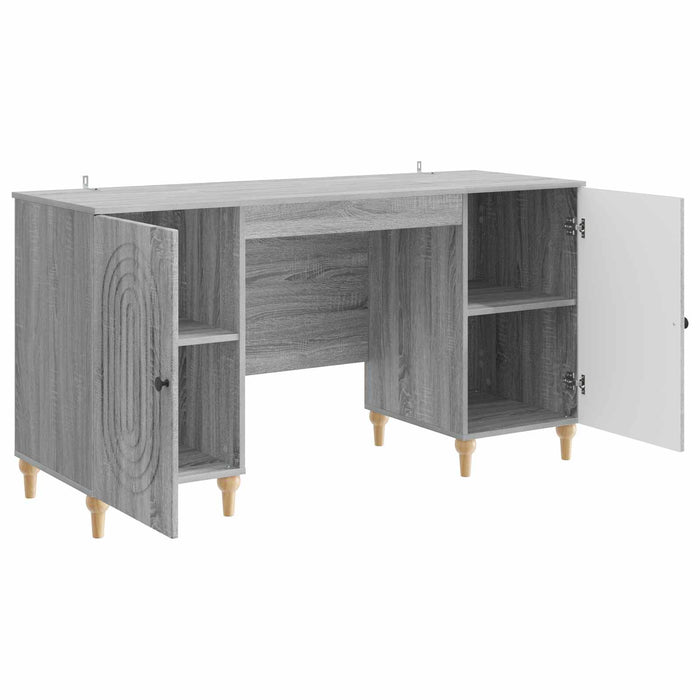 Birou cu raft Sonoma gri 142,5 x 50 x 75 cm Lemn prelucrat - WALTI WALTI